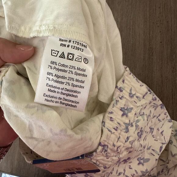 Jachs Girlfriend Cotton Blend Satin Cream Floral Mid Rise Chino Short Large NEW - Picture 6 of 9